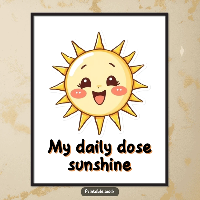 Funny poster of a determined character drawing a perfect, smiling sun, symbolizing focus, creativity, and the power of bright ideas.