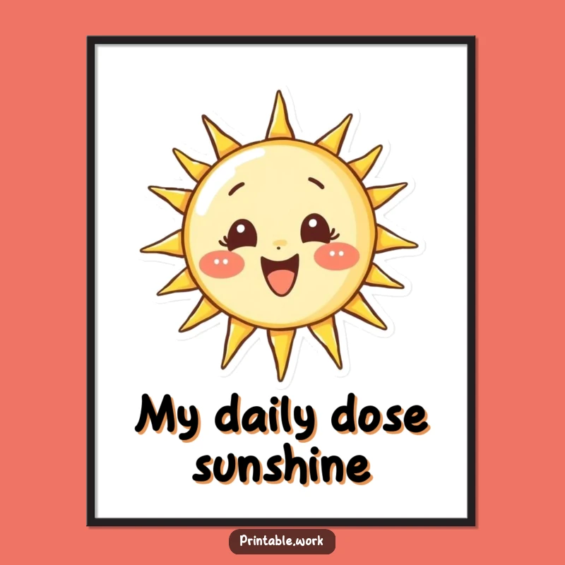 Funny Sun-Drawing Character Poster: Inspire Your Space with Radiant Art