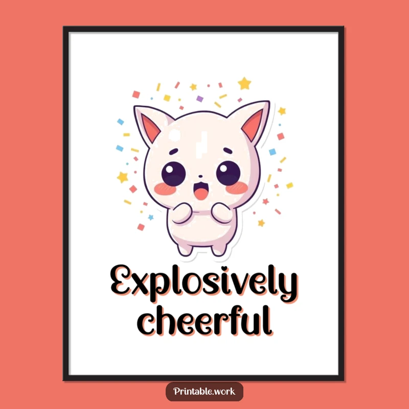 Funny Surprise Kawaii Confetti Poster - Vibrant Wall Art for a Cheerful Room