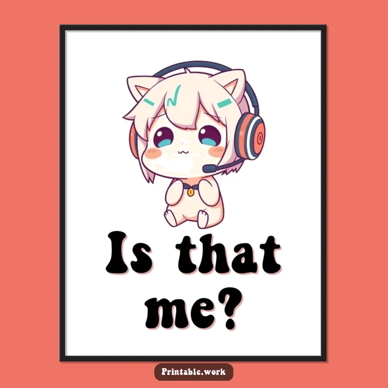 Funny Confused Headset Character Poster - Hilarious Wall Art Decor