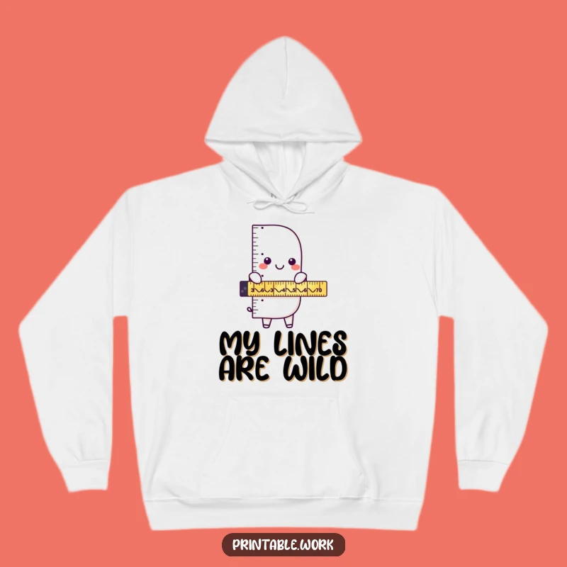 Cozy Calculations: Funny Ruler Zigzag Hoodie for Warm Fun