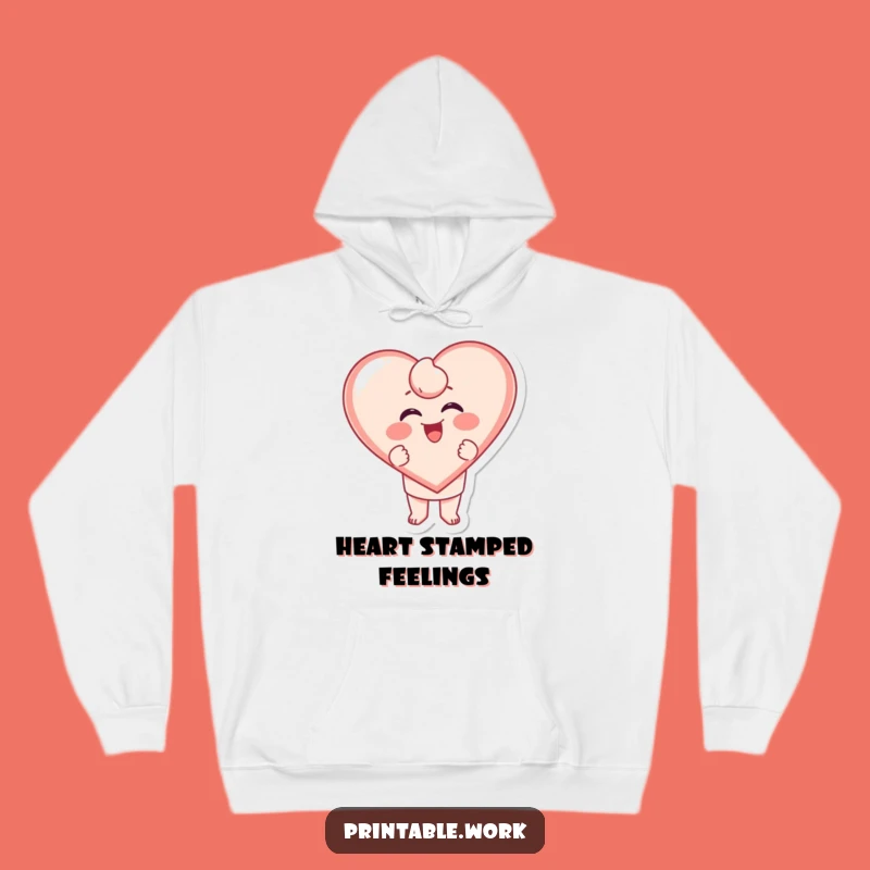 Cozy Funny Heart Hoodie - Giggling Stamp Comfort - Warm Love Gift