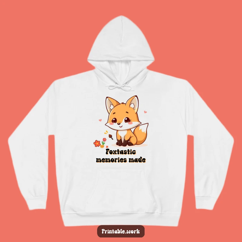 Cozy Funny Kawaii Fox Scrapbooking Hoodie: Warm and Funny Gift for Crafty Souls