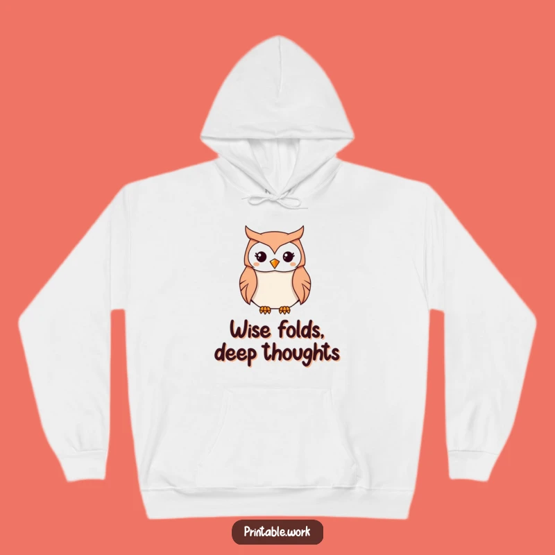 Cozy Funny Kawaii Owl Origami Hoodie: Warm and Funny Gift for Patient Creators