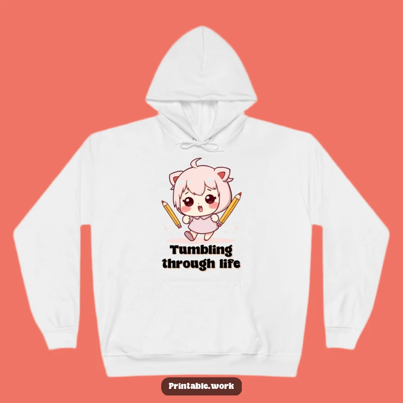 Cozy Funny Kawaii Tumble Hoodie - Warmth and Laughter Included!