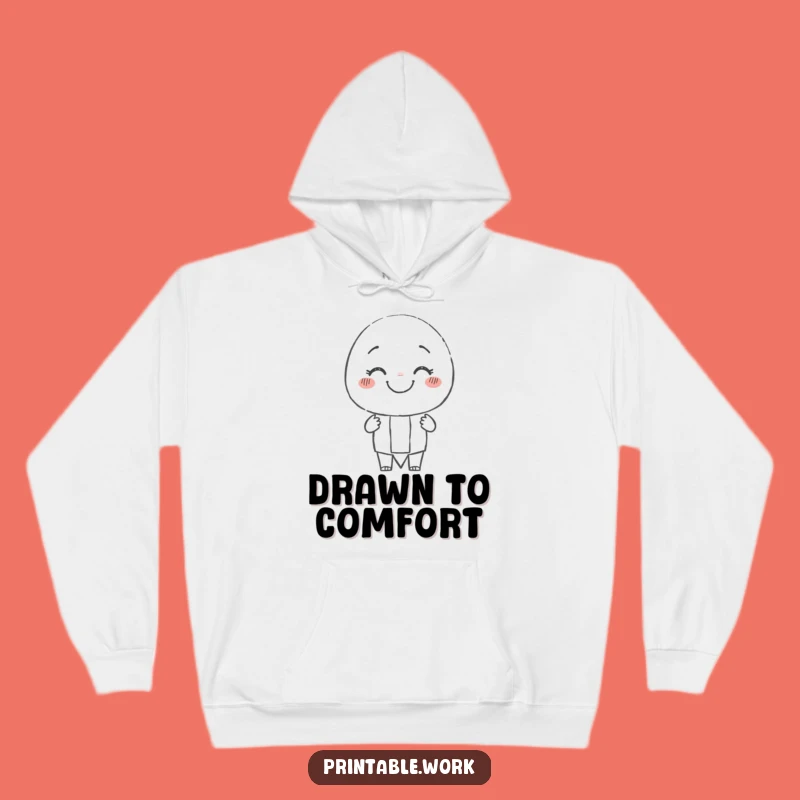 Cozy Funny Pencil Hoodie: Smiling Artist Character Sweatshirt, Perfect Funny Gift