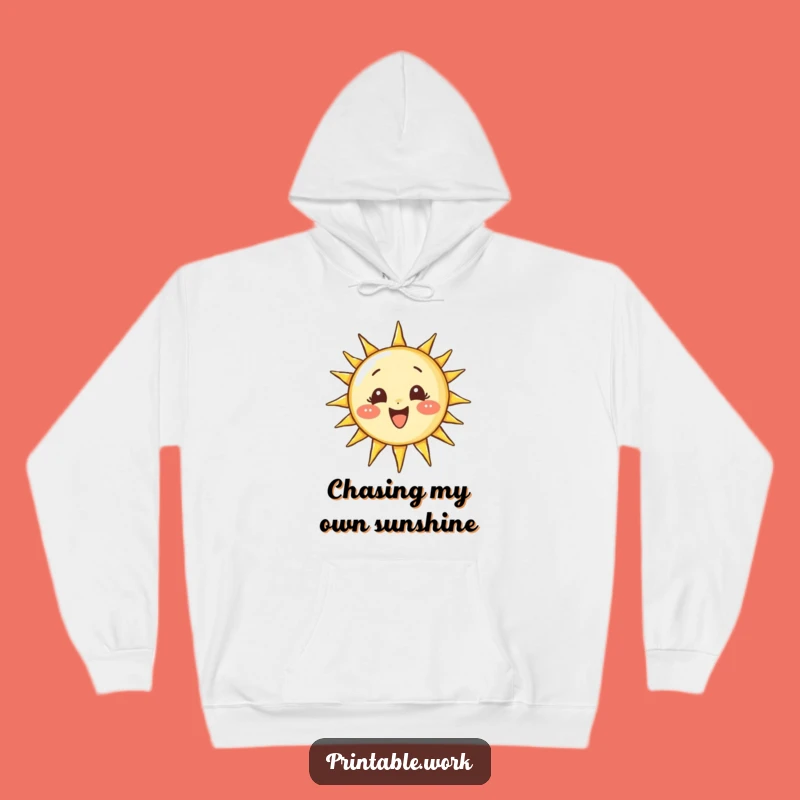 Cozy Funny Sun-Drawing Character Hoodie: Warmth for Your Determined Spirit