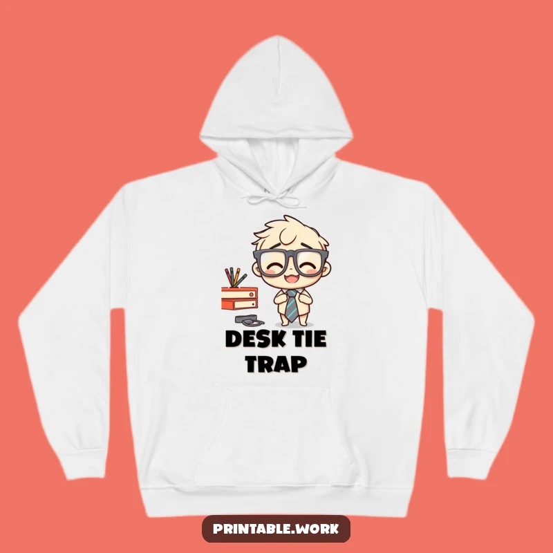 Funny Stapler Tie Mishap Hoodie: Cozy Up with This Hilarious Office Gag Gift