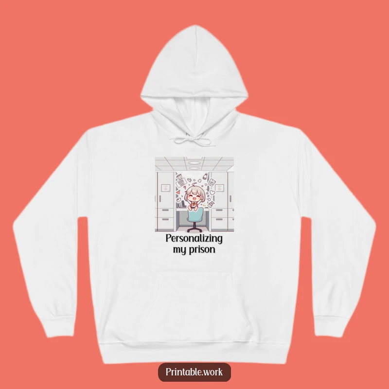Funny Cubicle Decorator Hoodie - Cozy Comfort for Creative Minds