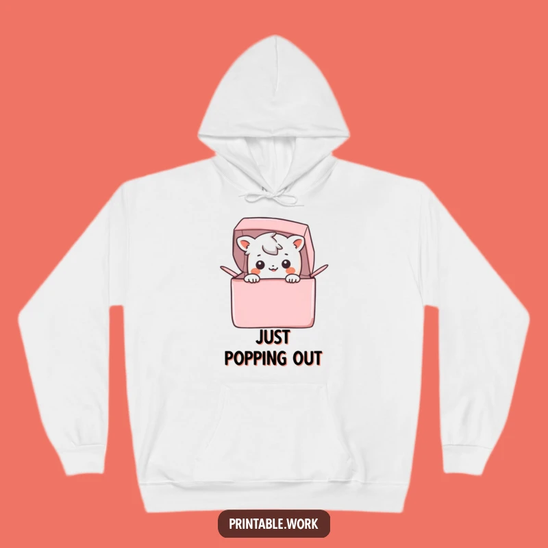 Funny Kawaii Hoodie: Cozy Surprise Character Peeking, Awesome Funny Gift!