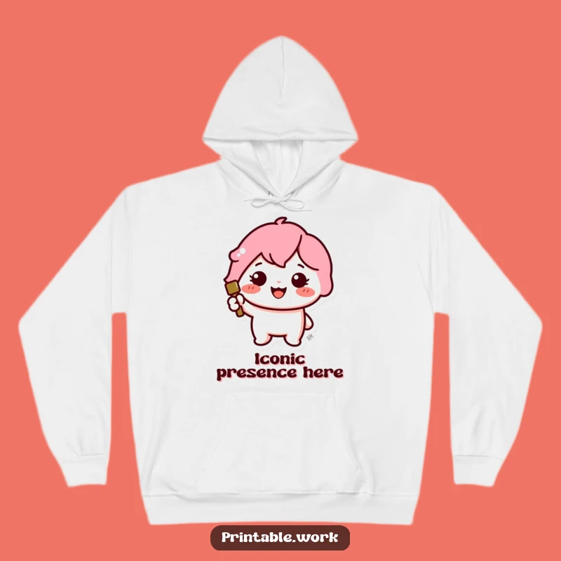 Funny Kawaii Stamper Hoodie: Cozy Cheerful Character Stamp Funny Gift