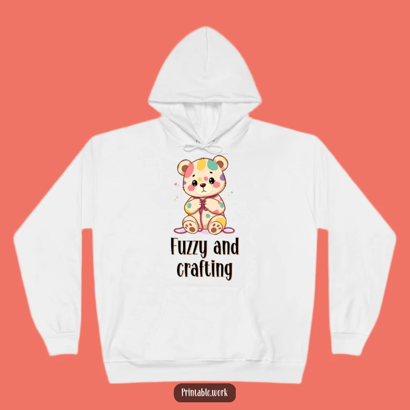 Funny Bear Knitting Hoodie - Cozy Content Character's Colorful Comfort Gift