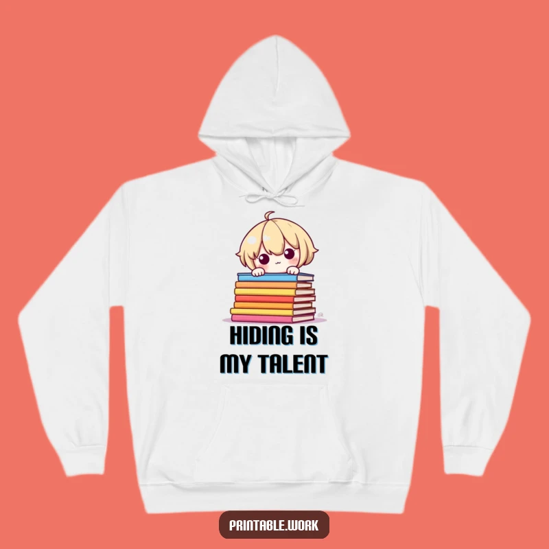 Funny Shy Kawaii Hoodie: Cozy Book Lover Apparel, Perfect Funny Gift for Introverts