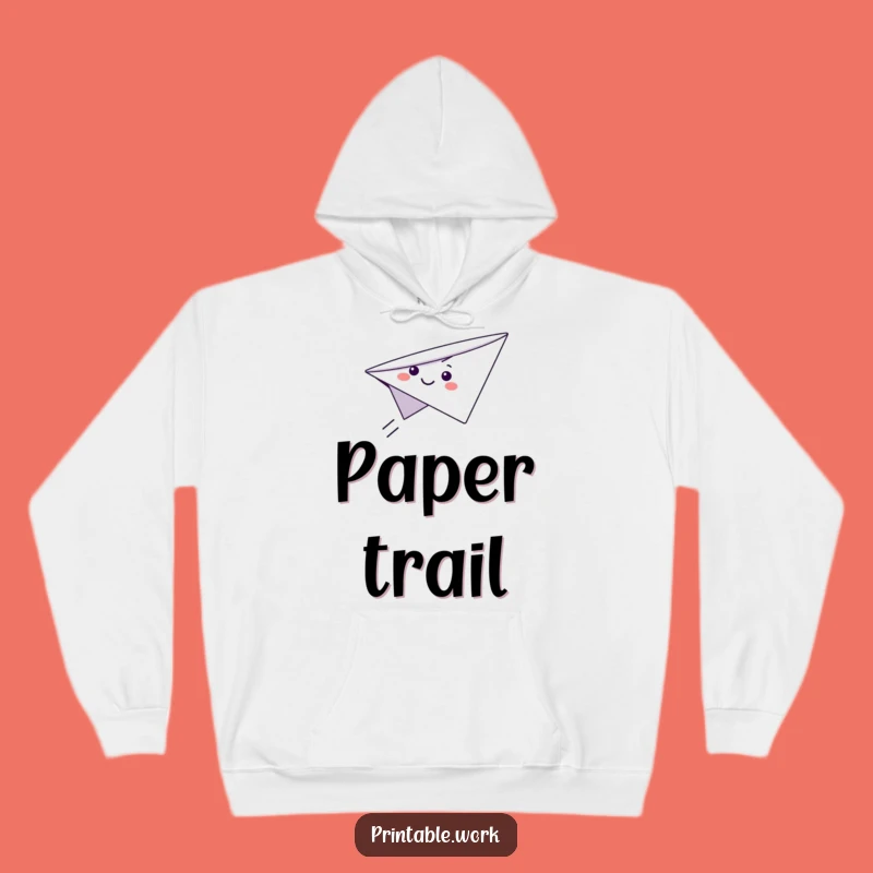 Funny Paper Airplane Hoodie: Cozy Flights with a Smiling Character