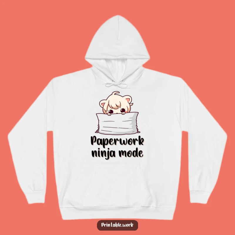 Cozy Funny Kawaii Paper Hider Hoodie - Stay Warm and Sneaky!
