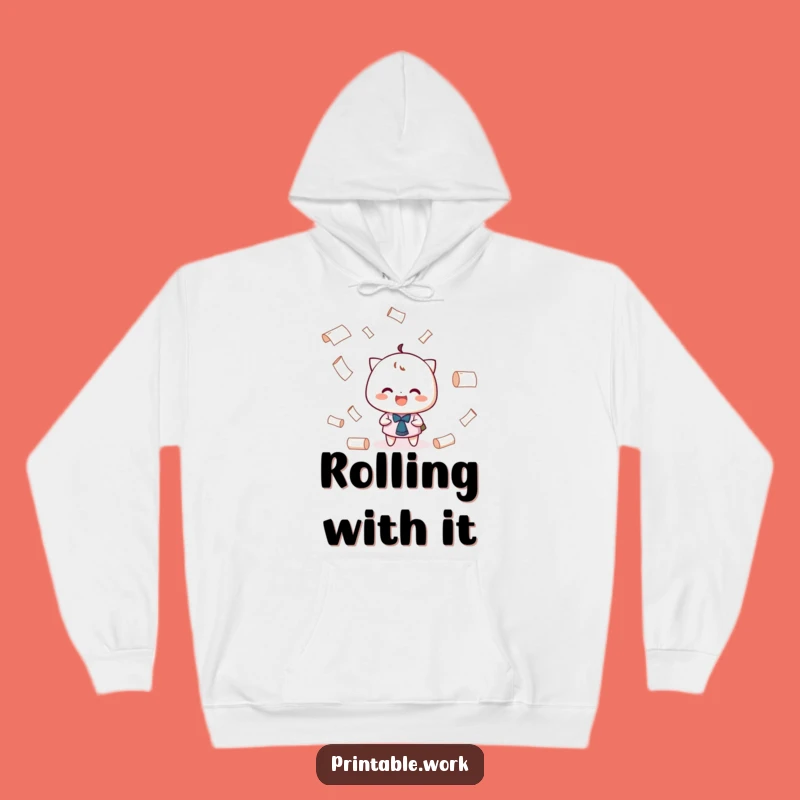 Cozy Funny Juggling Hoodie - Grinning Character Comfort - Warm Gift