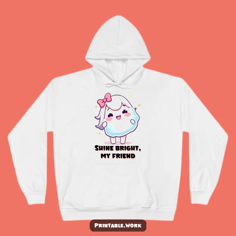 Funny Kawaii Hoodie: Sparkly Sticker Joy Character, Awesome Funny Gift!