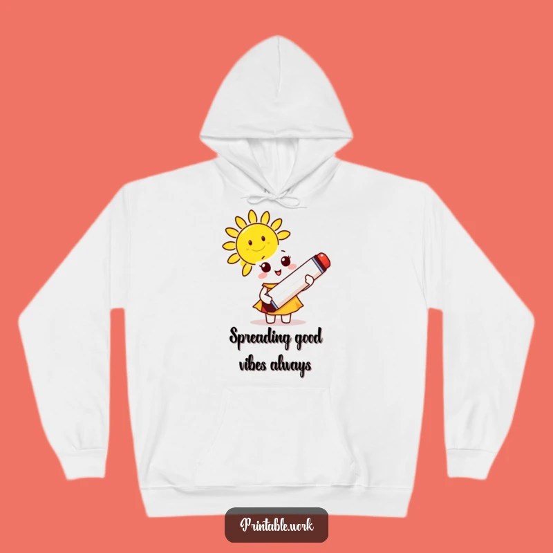 Funny Sunny Day Hoodie: Cute Marker Character, Cozy & Creative Funny Gift