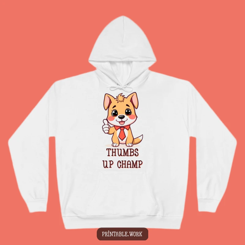 Funny Dog Tie Thumbs-Up Hoodie - Cozy Enthusiasm, The Ultimate Funny Gift