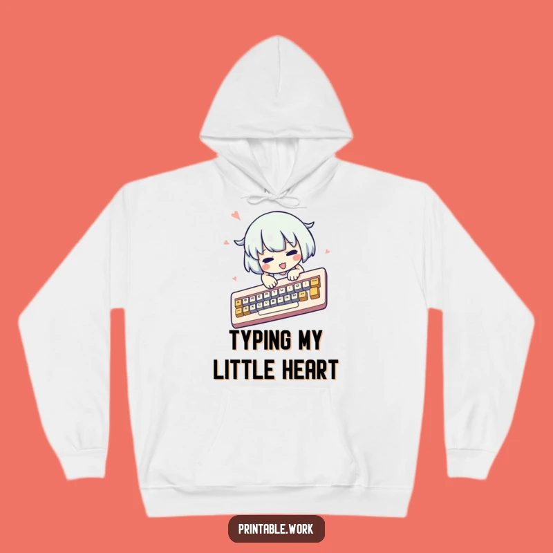 Funny Kawaii Typist Hoodie: Cozy Up with Frantic Keyboard Action, Perfect Funny Gift