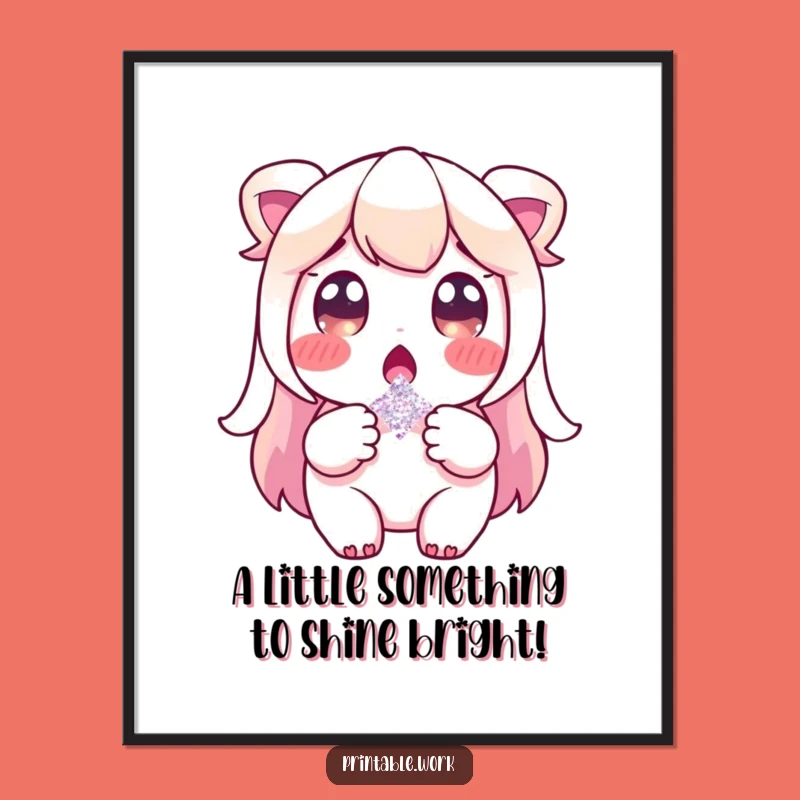 Free Printable Glitter Wonder Wall Art: Humorous Downloadable Decor for a touch of Magic!