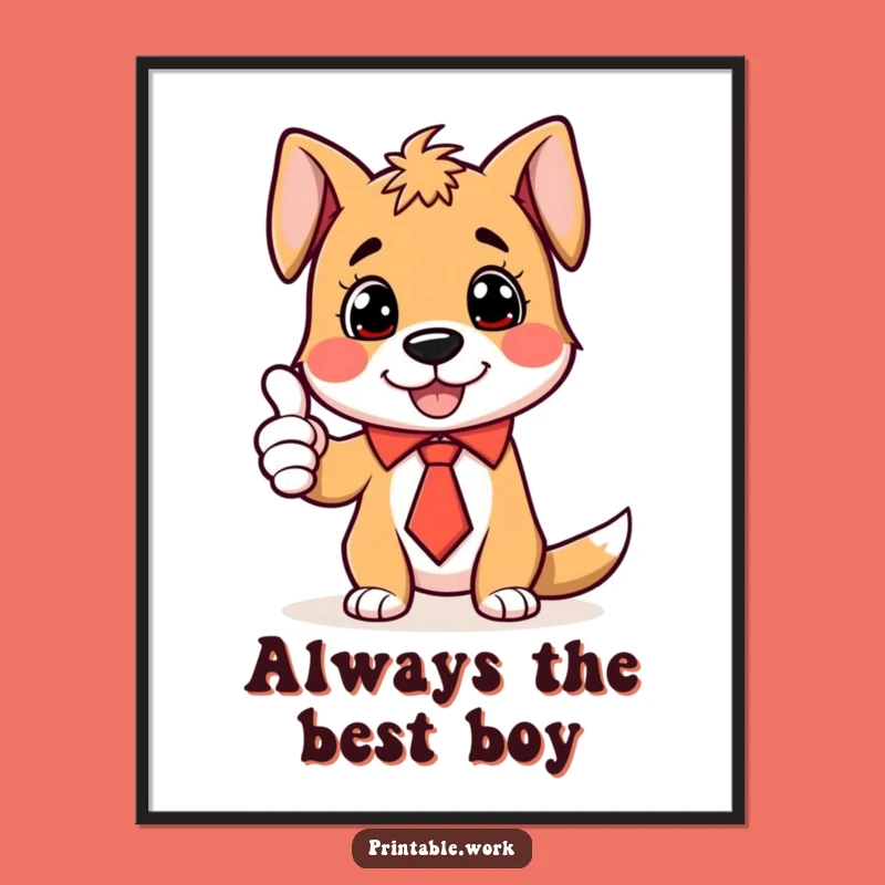 Free Printable Thumbs Up Dog Wall Art - Funny Downloadable Canine Decor