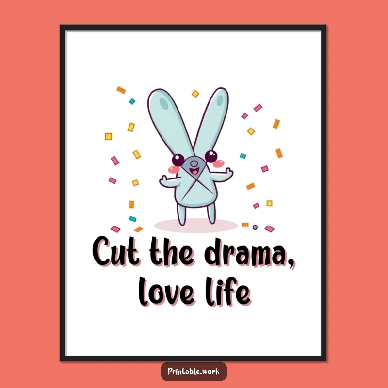 Free Printable Wall Art: Scissors Snipping Confetti, Funny Downloadable Party Decor