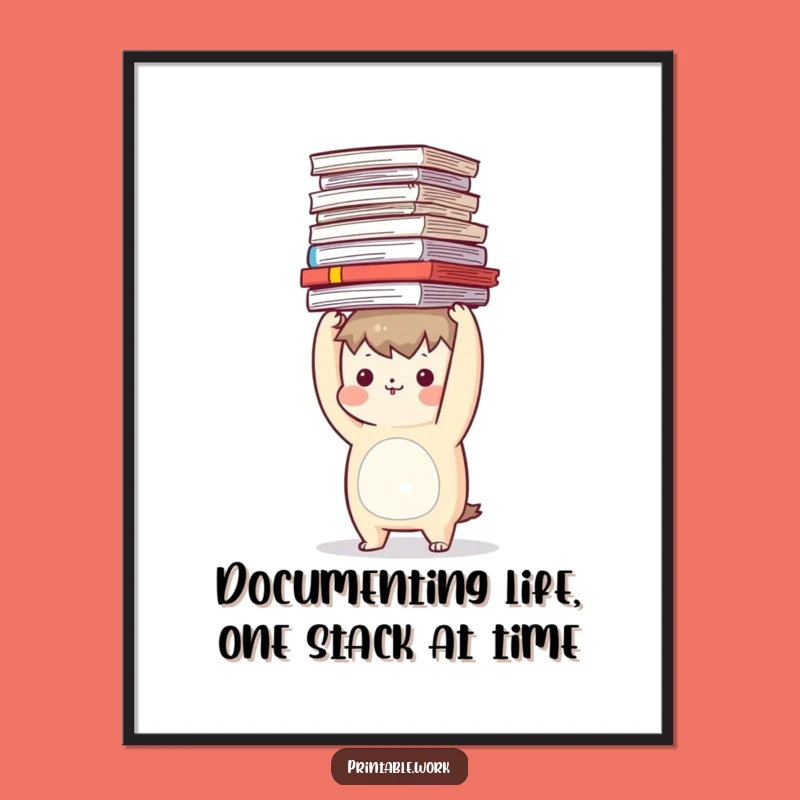 Funny Free Printable Wall Art: Document Balancing Act for Office Decor