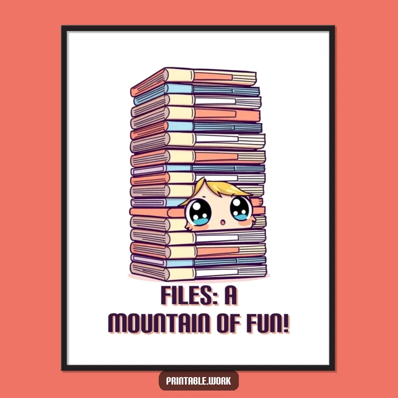 Free Printable Wall Art: Surprised Files Funny Downloadable Decor