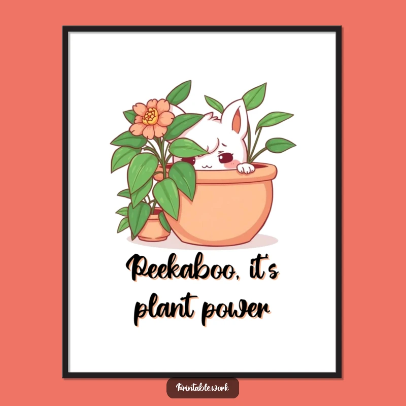 Free Printable Playful Wall Art: Hidden Character, Funny Downloadable Decor!