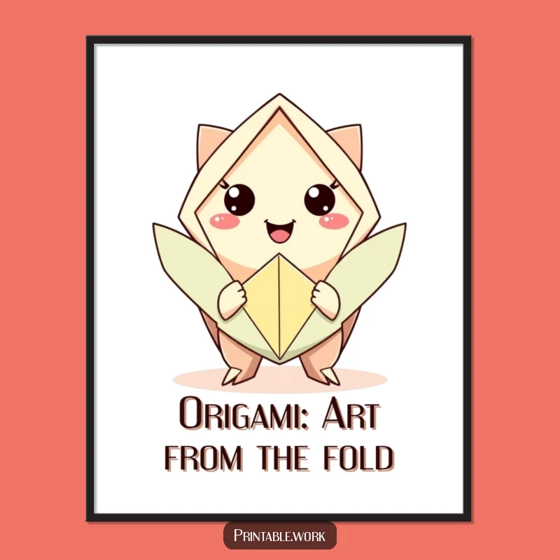 Free Printable Wall Art: Funny Origami Smile Downloadable Art for Peaceful Decor!