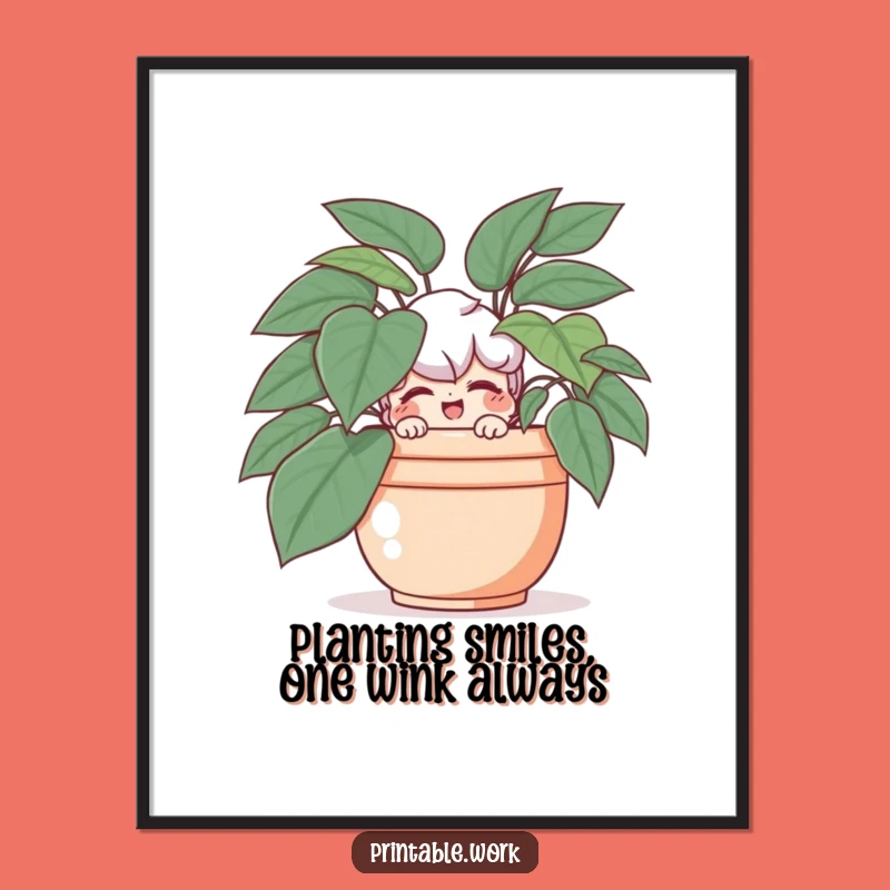 Funny Free Printable Wall Art: Playful Character Wink Decor
