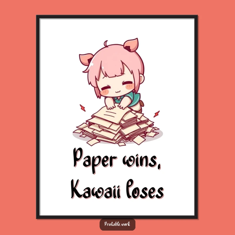 Free Printable Wall Art: Kawaii Tripping Art, Cute & Funny Decor