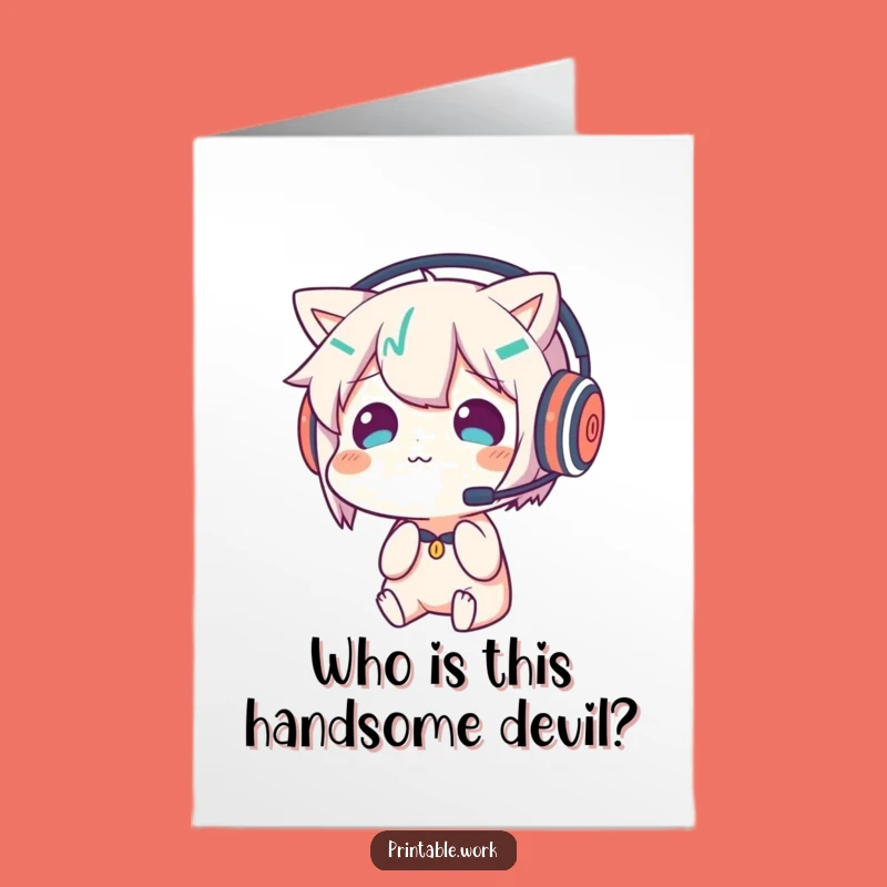 Free Printable Birthday Card: Confused Reflection Character - Hilarious Downloadable Gift