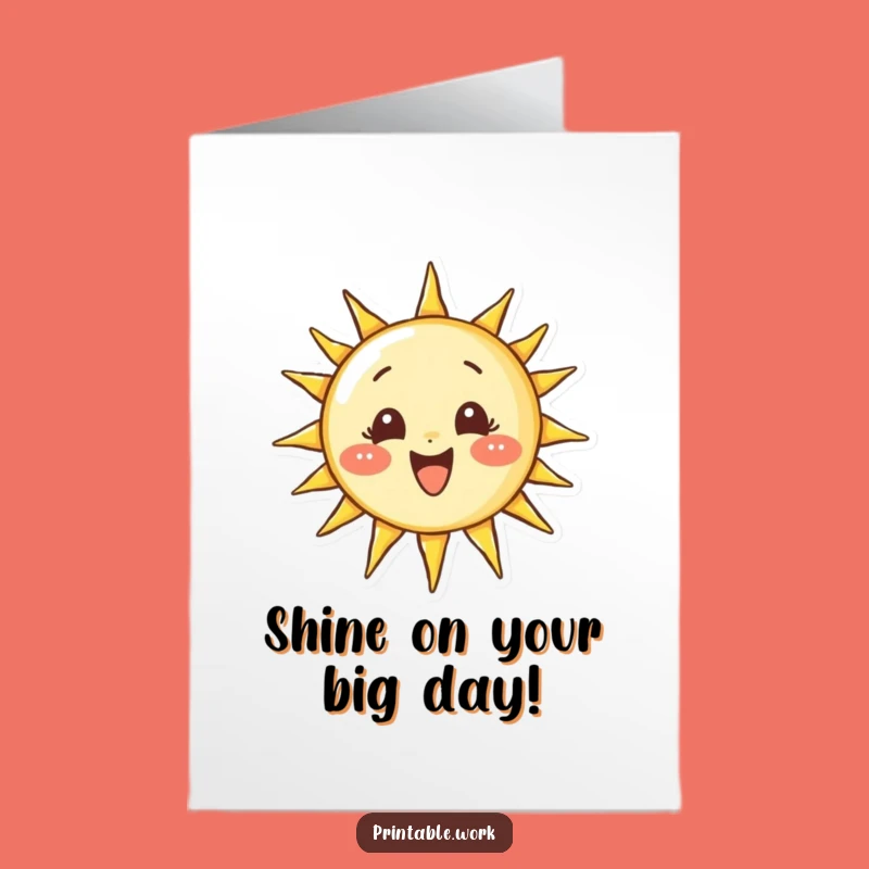 Free Printable Birthday Card: Sunny Sun-Drawing Character for a Bright Day