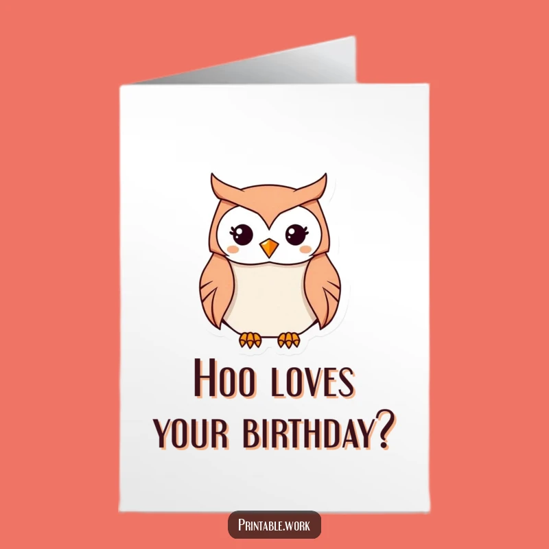 Free Printable Birthday Owl Origami Card: Focused Kawaii Downloadable Gift