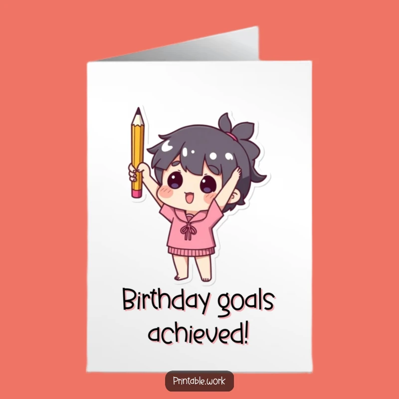 Free Printable Funny Birthday Card: Pencil Champion - Hilarious Downloadable Gift