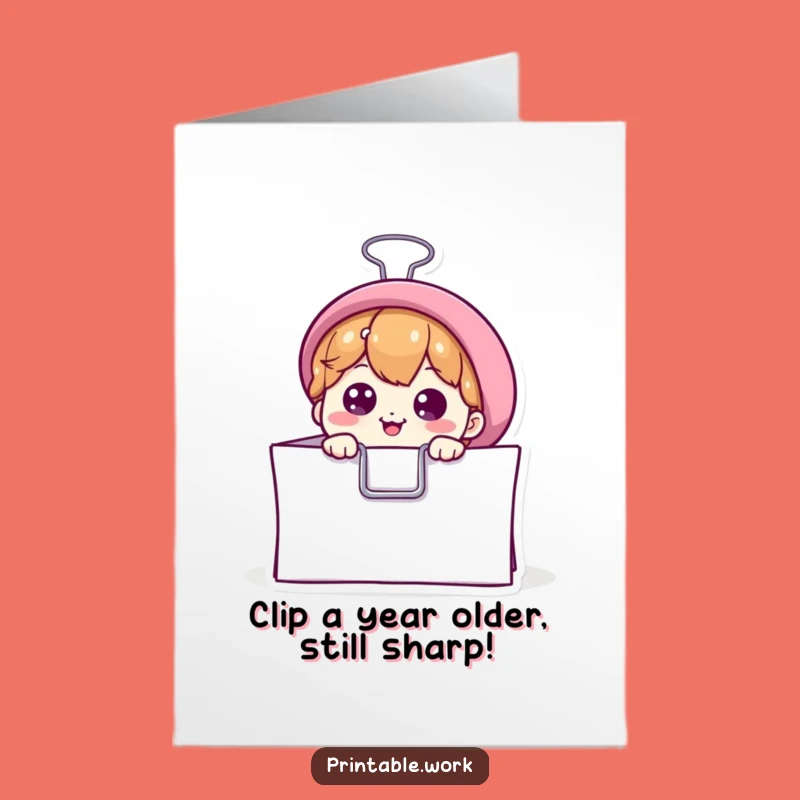 Funny Free Printable Birthday Card: Curious Binder Clip DIY Downloadable Gift