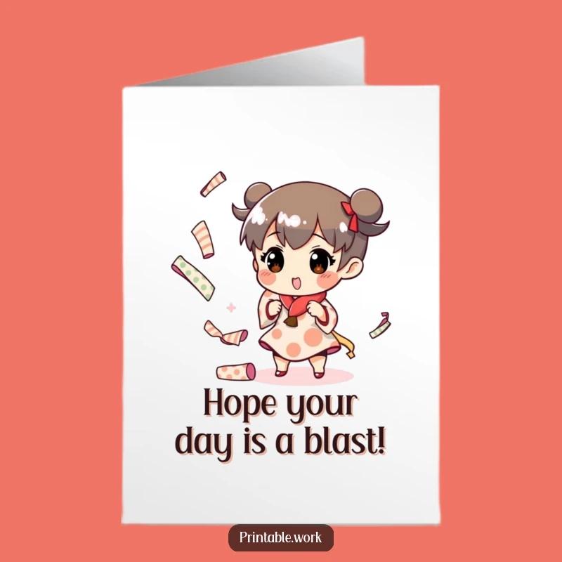 Free Printable Birthday Card: Funny Juggling Paper Rolls for a Celebratory Surprise!