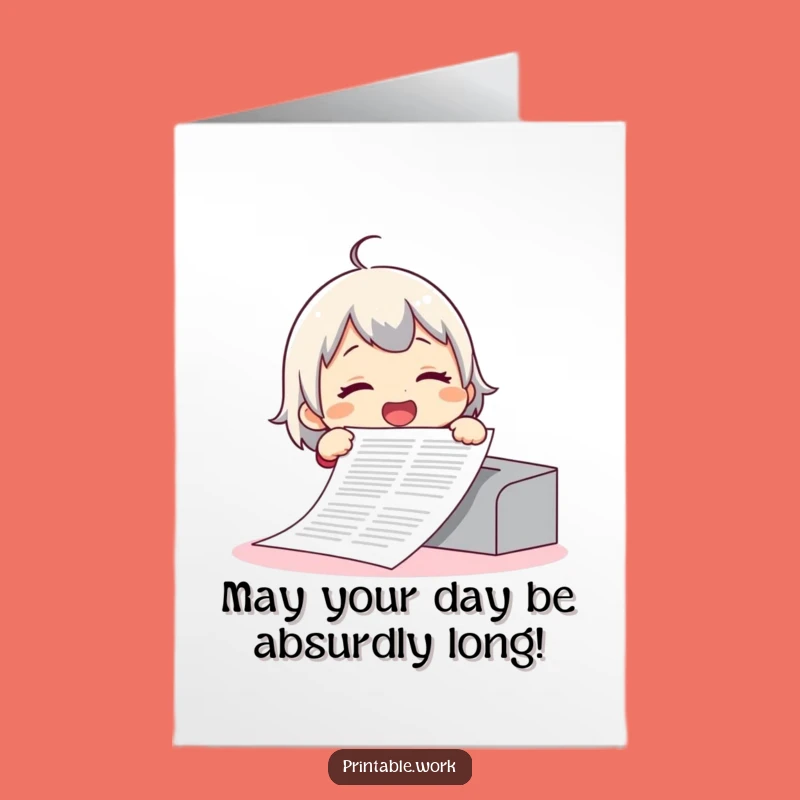 Free Printable Funny Birthday Card: Giggling Character's Epic Print Fail