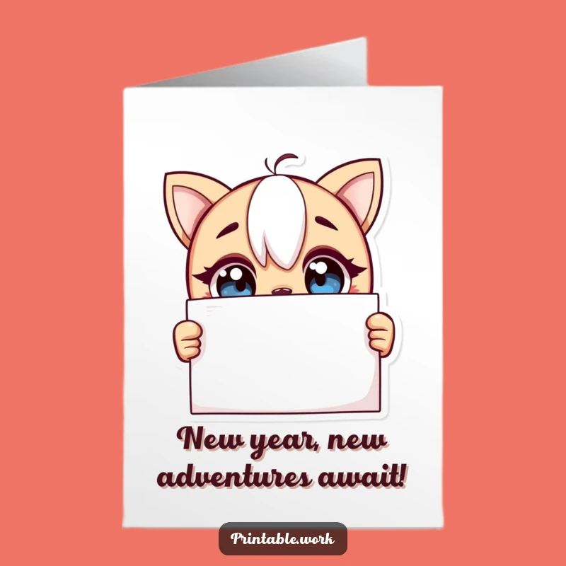 Free Printable Birthday Card: Curious Character's Exciting Blank Page