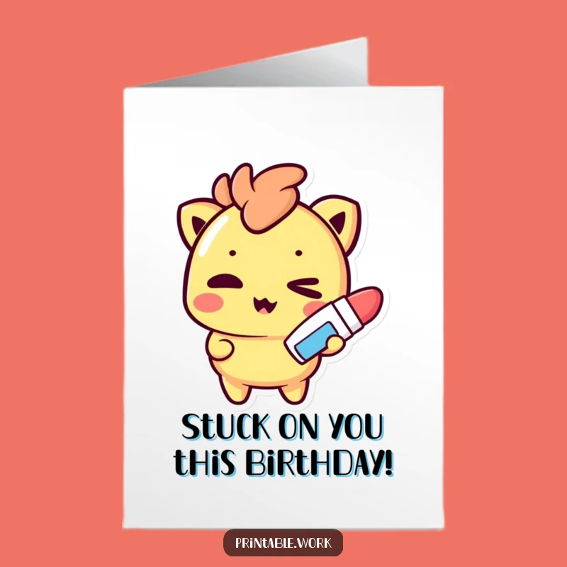 Free Printable Birthday Card - Kawaii Mischief & Glue, Hilarious Downloadable Gift