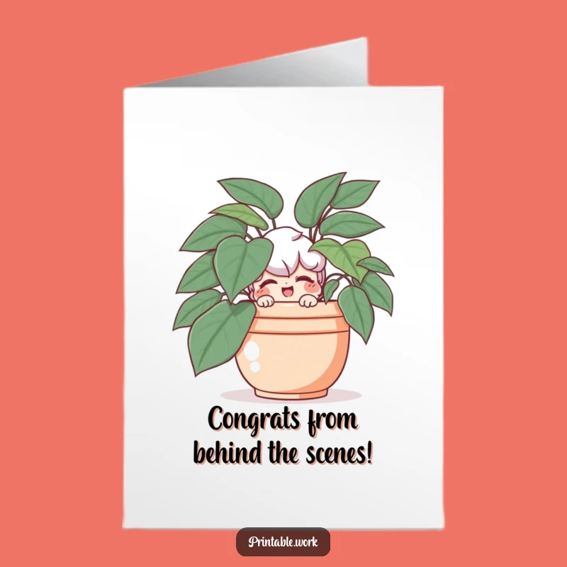 Free Printable Congrats Card: Playful Wink for Hidden Success