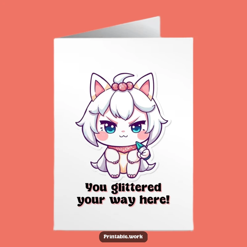 Free Printable Congrats Card: Glittering Wink, Easy DIY Downloadable Celebration