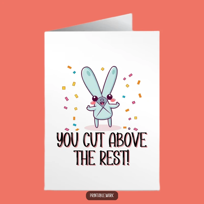 Free Printable Congrats Card: Scissors Snip Confetti, Funny Downloadable Celebration