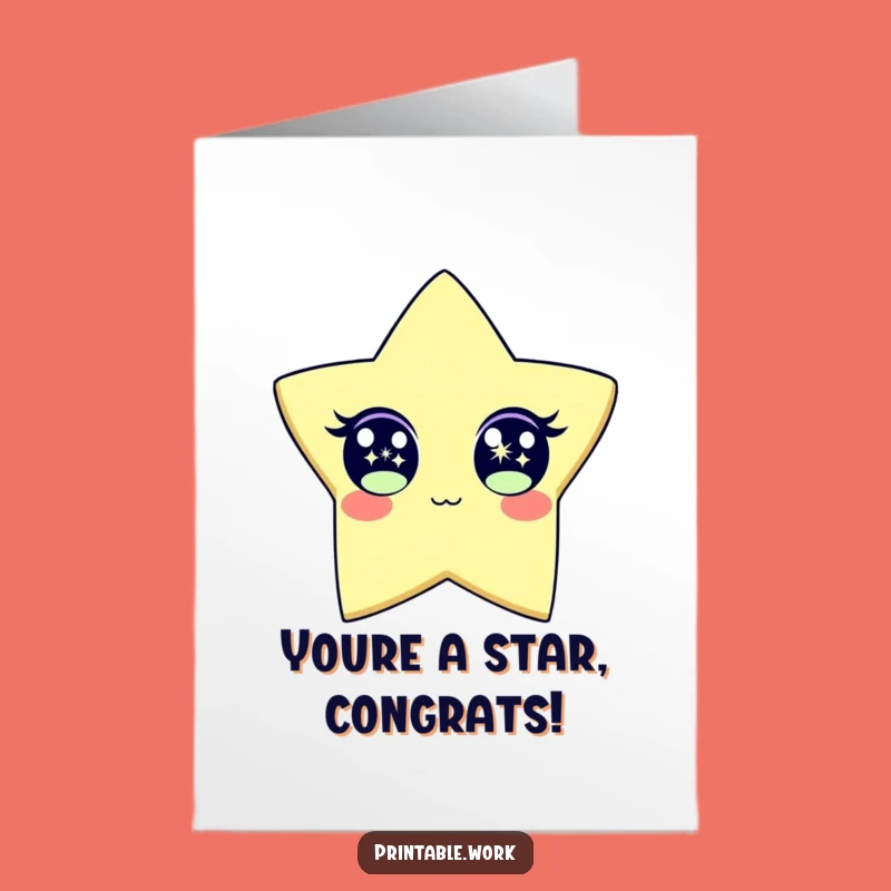 Free Printable Star Congrats Card: Sparkle & Shine Humorous Downloadable Gift