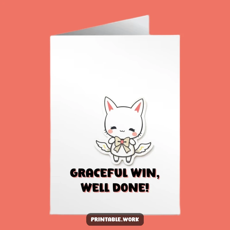 Free Printable Congrats Card: Paper Character's Bow, Hilarious DIY Downloadable Gift!