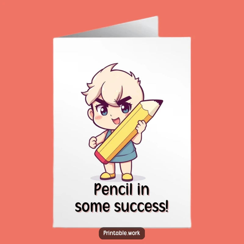 Free Printable Congratulations Card: Funny Giant Pencil for Your Remarkable Achievement!