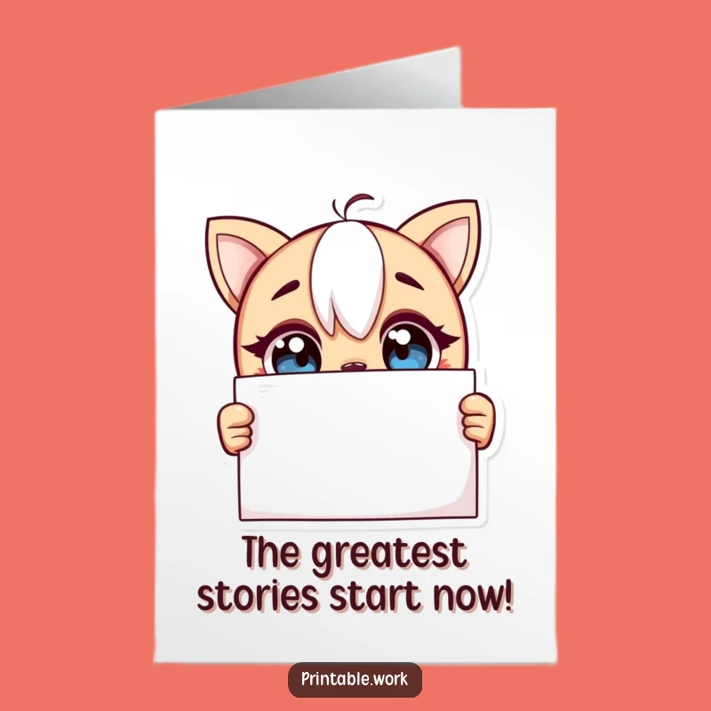 Free Printable Congrats Card: Curious Character's New Beginning