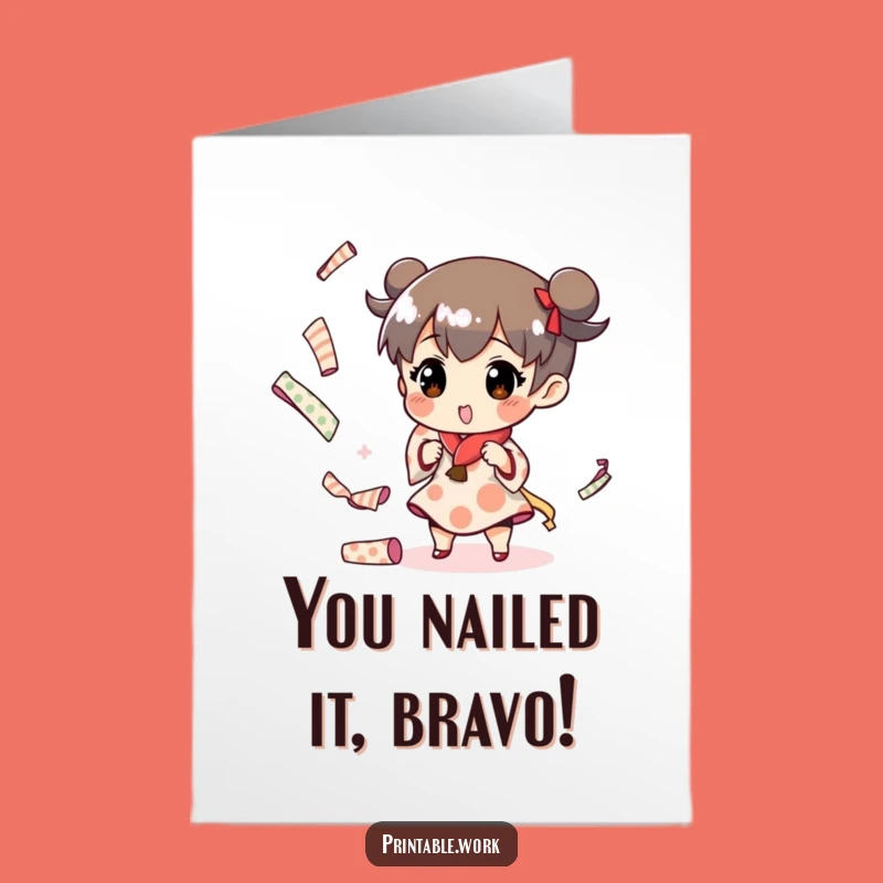 Free Printable Congratulations Card: Funny Juggling Paper Rolls for Your Big Win!